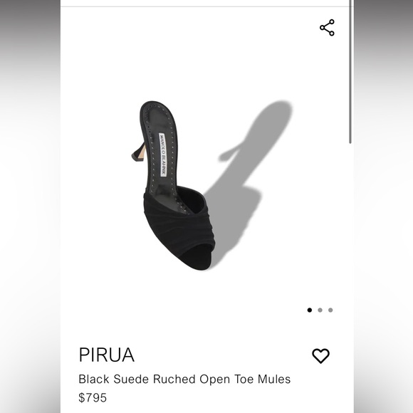 Manolo blahnik PIRUA black suede open toe mule size 39 - Picture 8 of 8